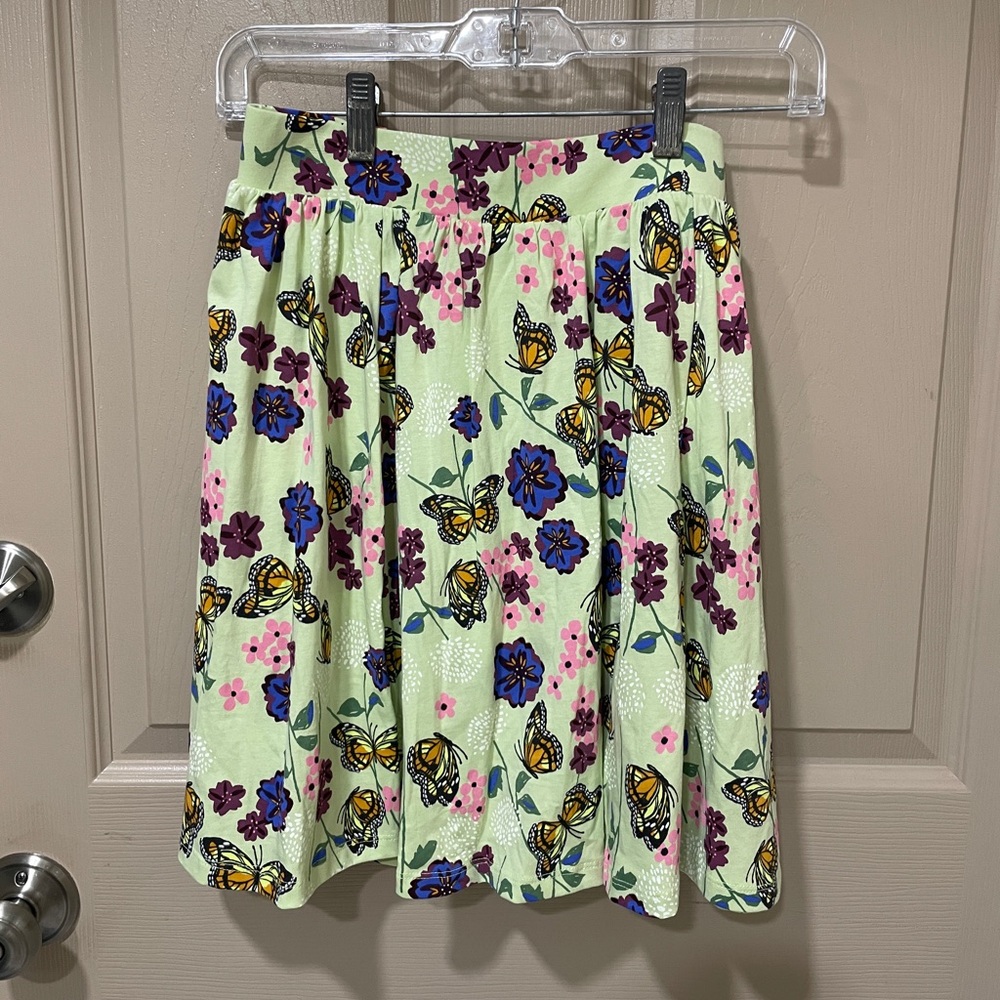 Tea Collection Pastel Skirt with Floral and Butterfly Patterns SZ 16